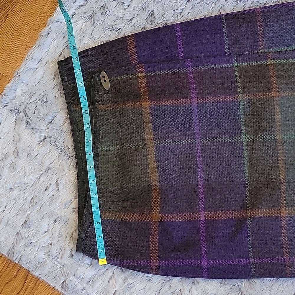 Talbots 100% Wool Green/Purple Plaid Skirt, Women's Size 6, Great Condit… - Picture 2 of 8